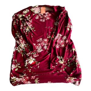 Ploknrd woman's  Maxi dress New with tags XL cranberry with multicolor floral